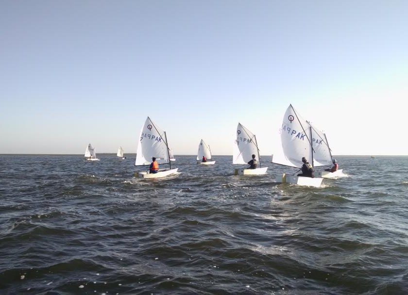Pakistan's sailing competing with each other