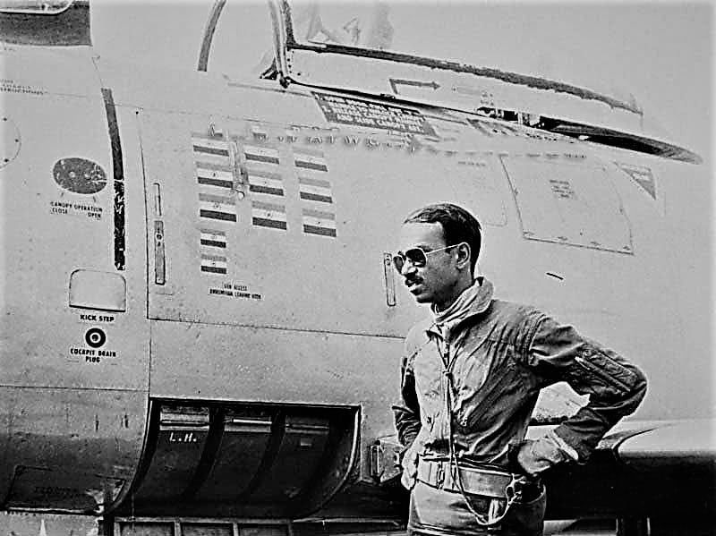 MM Alam with his fighter jet
