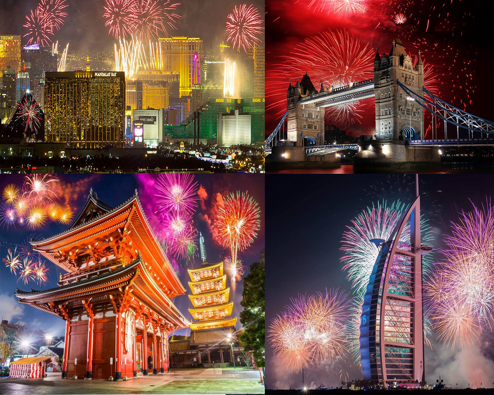 New year event in different countries