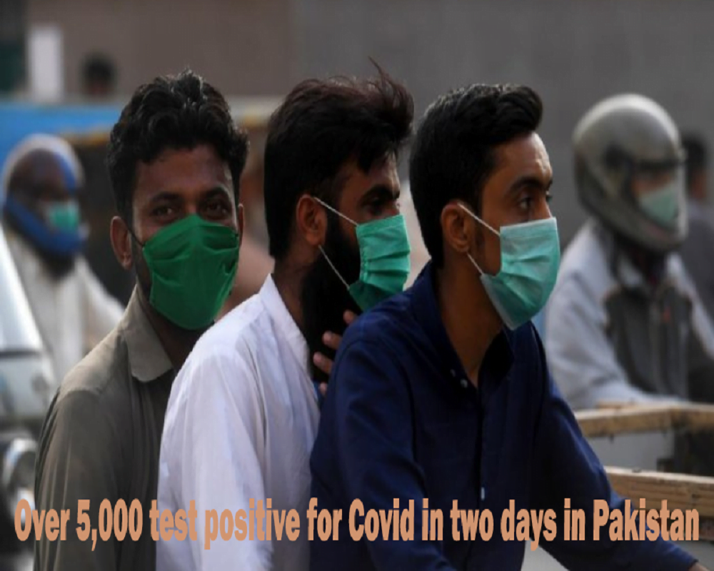 Over 5,000 test positive for Covid in two days in Pakistan