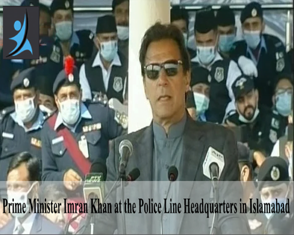 Prime Minister Imran Khan at the Police Line Headquarters in Islamabad